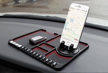 Силиконовый противоскользящий коврик в автомобиль на панель MOBILE