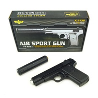 Пистолет пневматический с глушителем AirSoft Gun K113S металлический