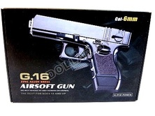 Игрушечный металлический пневматический пистолет Airsoft Gun G.16