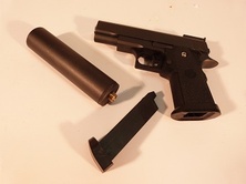 Игрушечный металлический пневматический пистолет Airsoft Gun G.10A